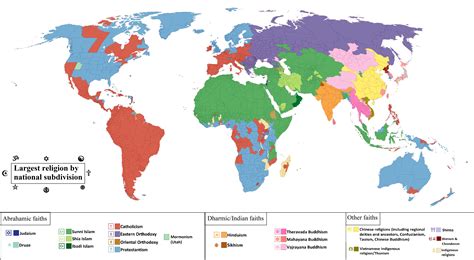 Map of Religions in the World